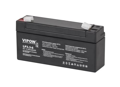 Gelová baterie VIPOW 6V 3,3 Ah BAT0205 19 mOhm