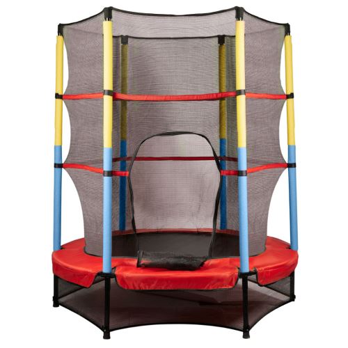 KIK KX3936_1 Dětská zahradní trampolína 140 cm červeno-modrá