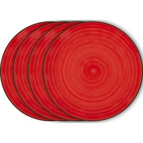 LAMART LT9059 Set červených dezertních talířů 4 ks 42004702 HAPPY