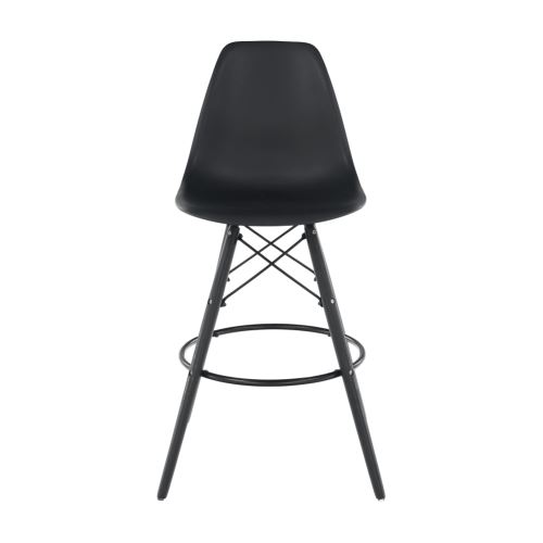 Kondela 367537 Barová židle černá plast, dřevo CARBRY NEW