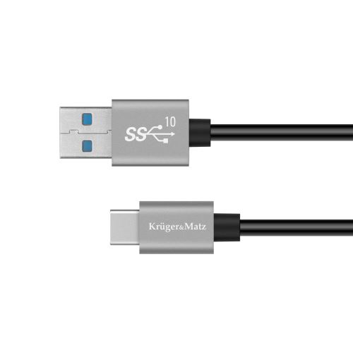 USB kabel - USB typ C 10 Gbps 1 m Kruger & Matz Basic šedý KM1263