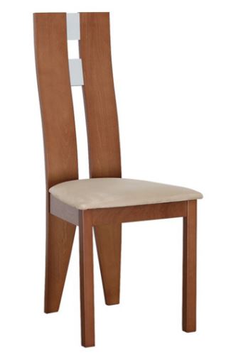 Kondela 301941 Dřevěná židle třešeň, látka béžová BONA NEW