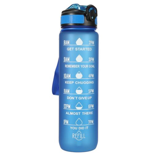 KIK KX4398_2 Motivační láhev na vodu 1 l modrá