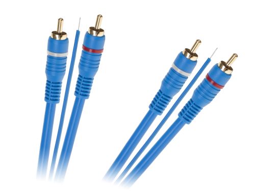 LP Signální kabel 2 x RCA - 2 x RCA + 5 m kabel modrý KPO2669-5