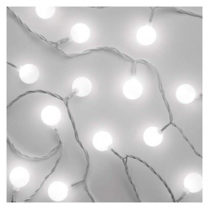 EMOS Lighting LED světelný cherry řetěz – kuličky 2,5 cm D5AC01, 4 m, venkovní i vnitřní, studená bílá 1550052004