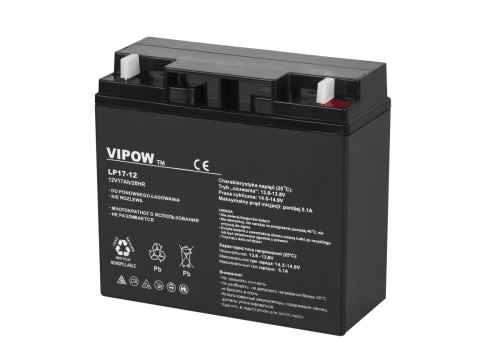 Gelová baterie VIPOW 12V 17,0Ah BAT0212 černá