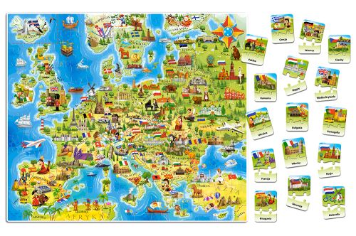 Castorland KX4796 Vzdělávací puzzle mapa Evropy 212 dílků