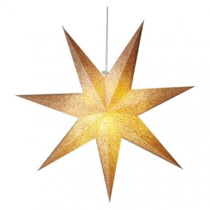 Emos Vánoční hvězda papírová závěsná se zlatými třpytkami na okrajích, bílá, 60 cm, vnitřní 1550005008