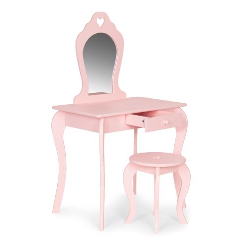 ECOTOYS FH-KF200011-P PINK Velký dětský toaletní stolek se zrcadlem růžová barva