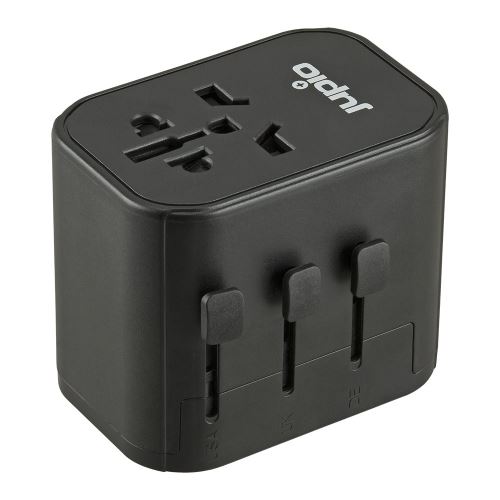 Jupio 54988057 Adaptér Travel Adapter 2x USB-A 1x USB-C 15.5W uviverzální cestovní