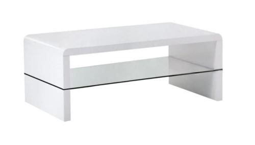 Kondela 295579 Konferenční stolek bílá vysoký lesk HG, HAGY NEW sklo 60 x 110 x 40 cm