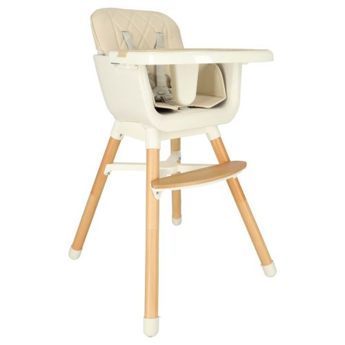 KIK KX4515 Dětská jídelní židlička s podnožkou béžová barva