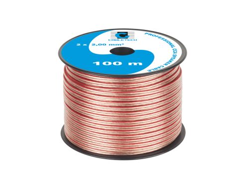 Cabletech Reproduktorový kabel  CCA 2,0 mm (100 m role), růžový KAB0359