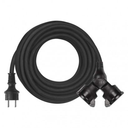 Emos Venkovní prodlužovací kabel 15 m P0602, 2 zásuvky, 230V, černý 1901021500