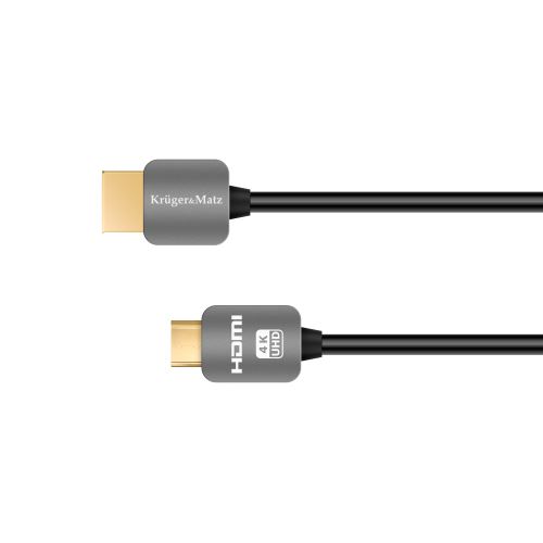 Kabel HDMI - mini HDMI zástrčka (AC) 1,8m Kruger & Matz šedá KM0325