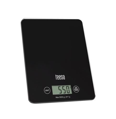 Černá skleněná digitální kuchyňská váha Teesa TSA0804