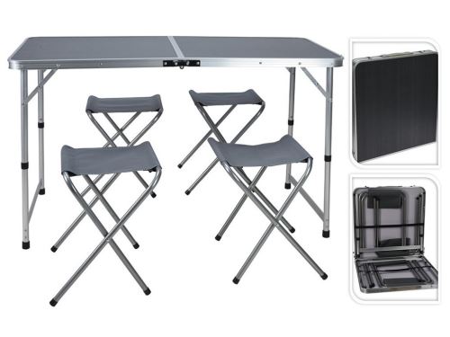 Kempingový nábytek stůl + 4 židle skládací REDCLIFFS Progarden KO-X61210200