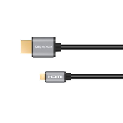Kabel HDMI - micro HDMI 1,8m Kruger & Matz Basic šedá KM1238