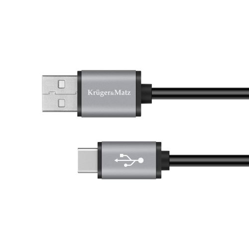 USB kabel - USB typ C 1m Kruger & Matz Basic šedý KM1239