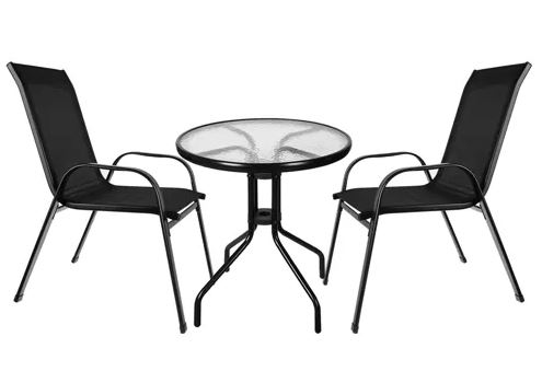 Gardlov 23461 Balkonový nábytek - stůl a 2 židle 17423 černá